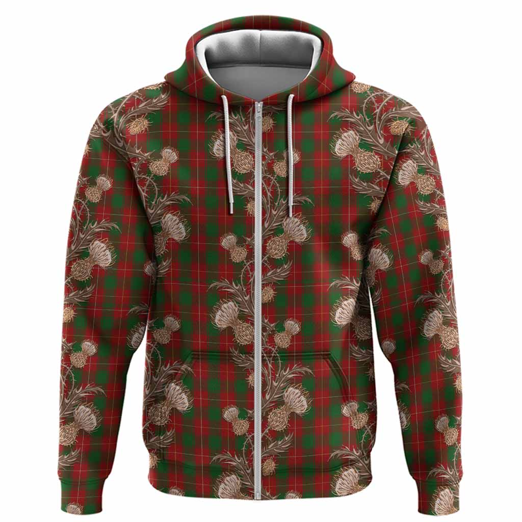 MacFie (McFie) Tartan Hoodie Seamless Scottish Thistle Flowers
