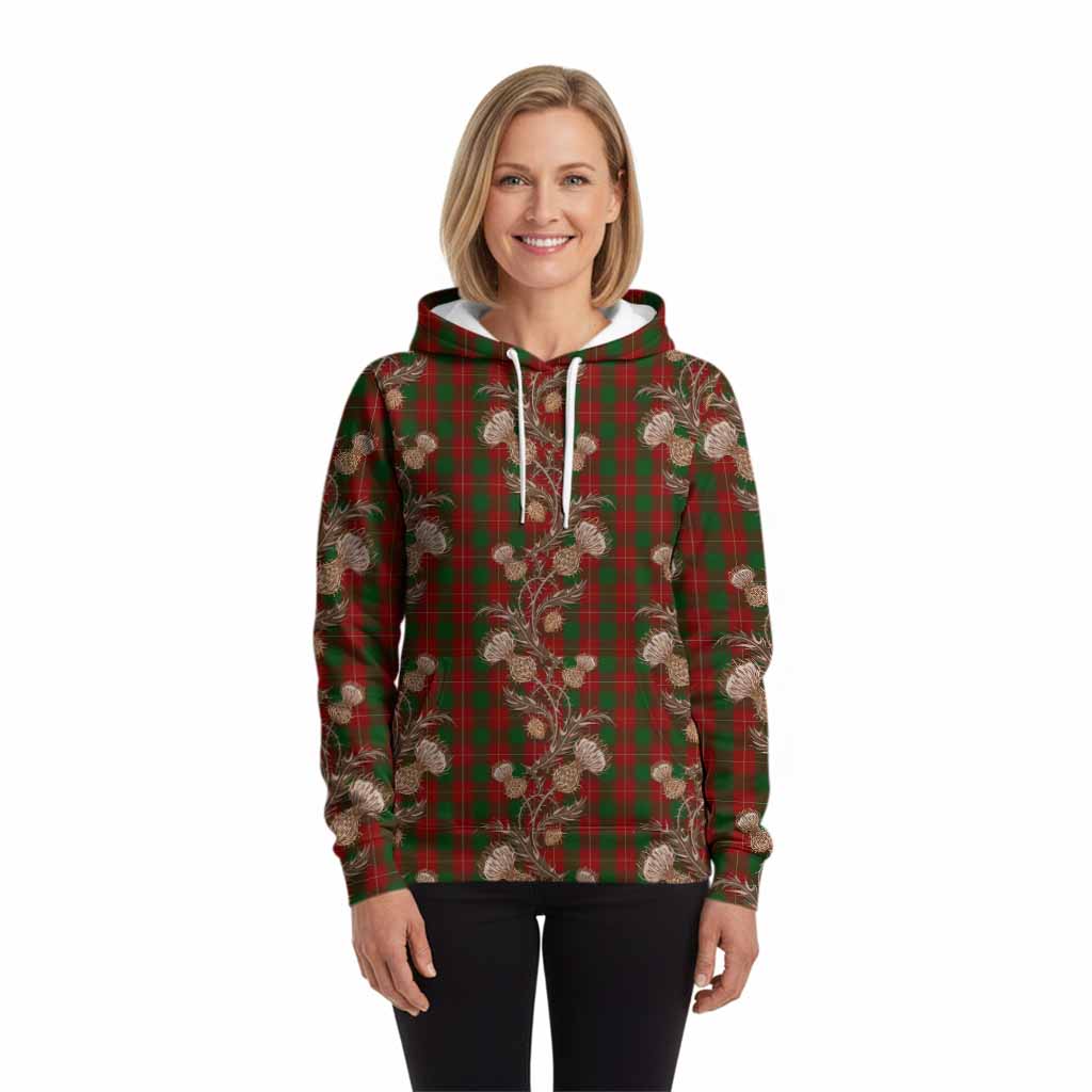 MacFie (McFie) Tartan Hoodie Seamless Scottish Thistle Flowers
