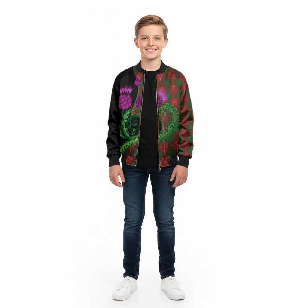 MacFie (McFie) Tartan Kid Bomber Jacket Traditional Scottish Thistle