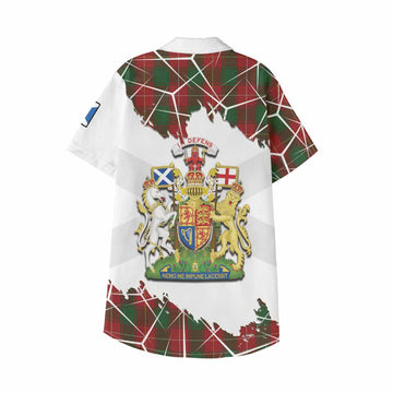 MacFie (McFie) Tartan Kid Hawaiian Shirt with Family Crest and Lion Rampant Grunge Style