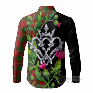 MacFie (McFie) Tartan Luckenbooth Long Sleeve Button Shirts Silver Heart Crown Thistle Floral - Tartan Vibes Clothing