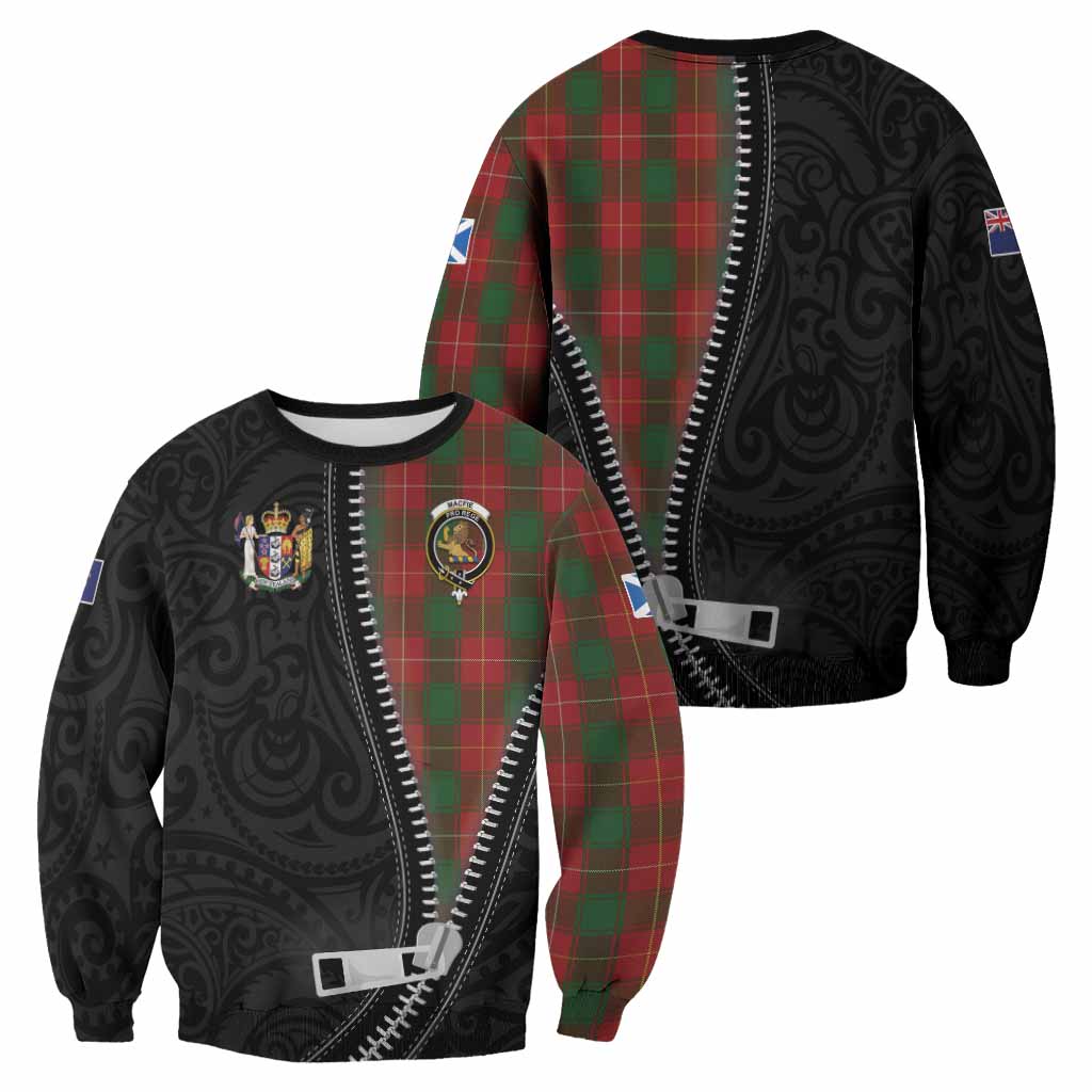 MacFie (McFie) Tartan Sweatshirt New Zealand Pattern Unique Zipper Stylized