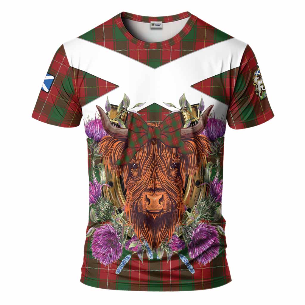 MacFie (McFie) Tartan T-Shirt Scottish Thistle Heilan Coo