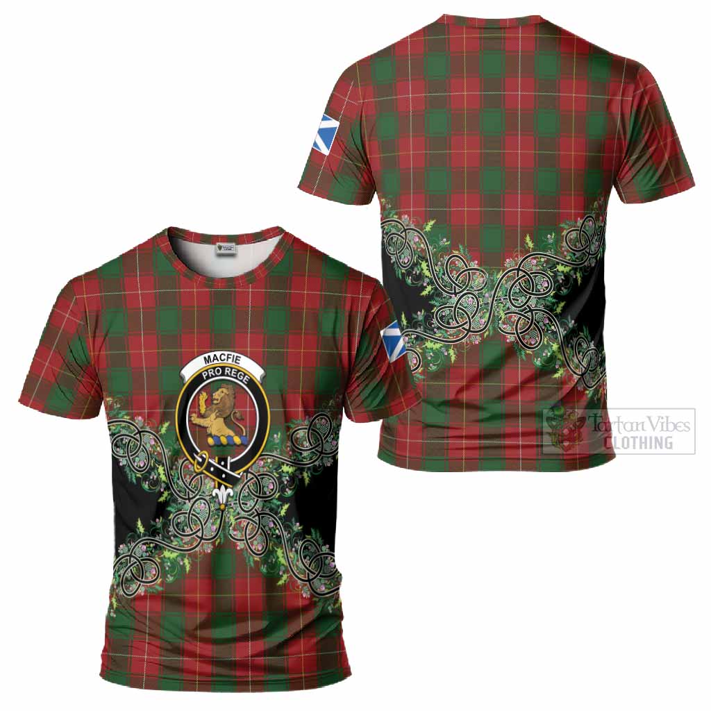 MacFie (McFie) Tartan T-Shirt Thistle Scottish Spirit