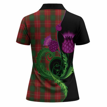 MacFie (McFie) Tartan Women Polo Shirt Traditional Scottish Thistle