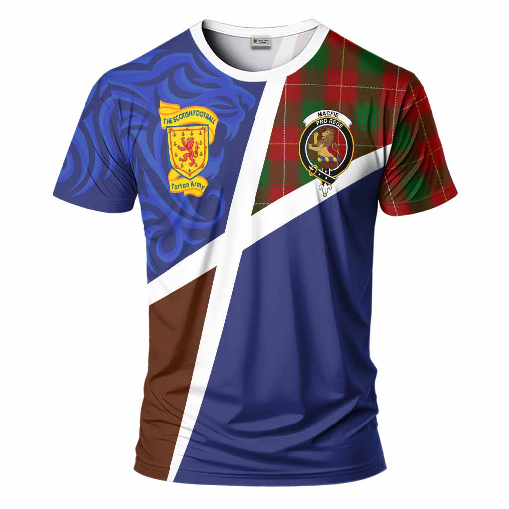 MacFie (McFie) The Scottish Football Crest T-Shirt Lion-Tartan Army