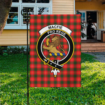 MacFie Modern Tartan Flag with Family Crest