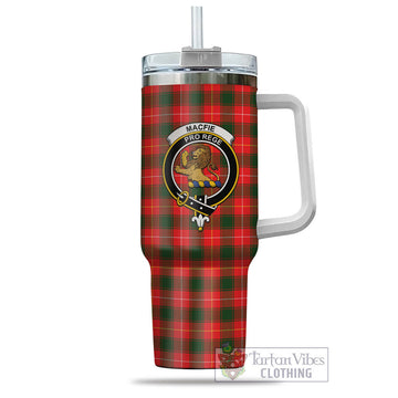 MacFie Modern Tartan and Family Crest Tumbler with Handle