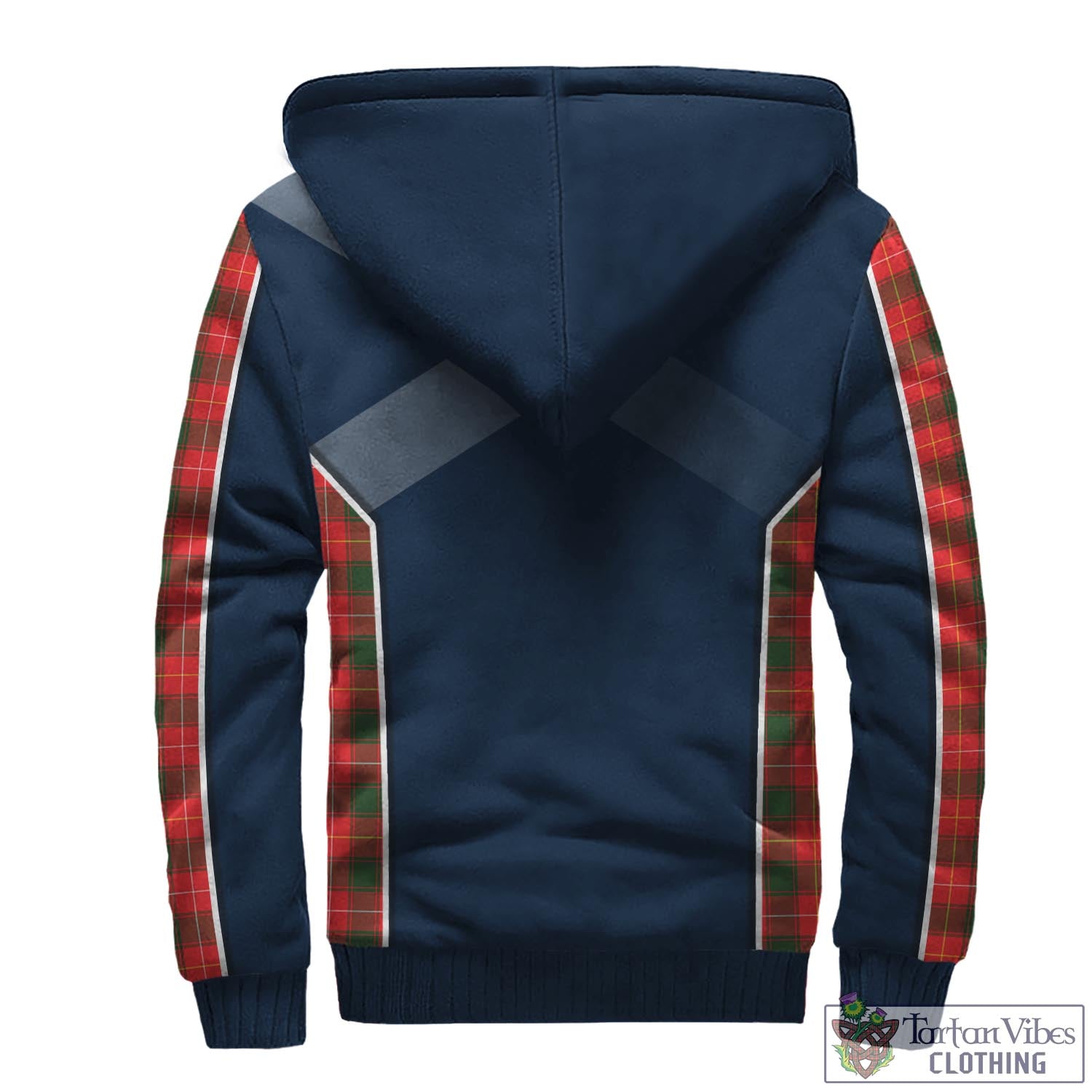 Tartan Vibes Clothing MacFie Modern Tartan Sherpa Hoodie with Family Crest and Scottish Thistle Vibes Sport Style
