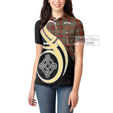 MacGill (MakGill) Tartan Women's Polo Shirt with Family Crest and Celtic Symbol Style Women - Tartan Vibes Clothing