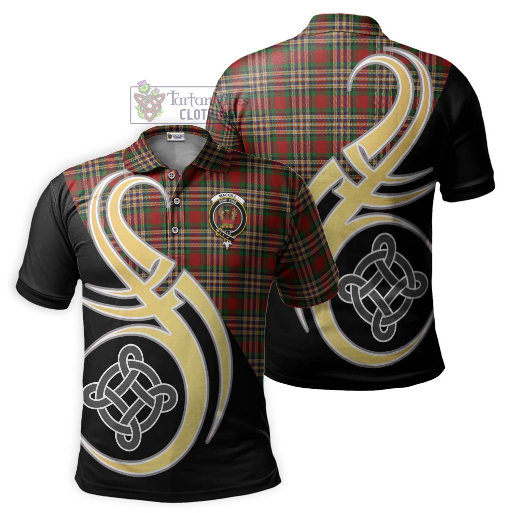 MacGill (MakGill) Tartan Polo Shirt with Family Crest and Celtic Symbol Style Kid - Tartan Vibes Clothing