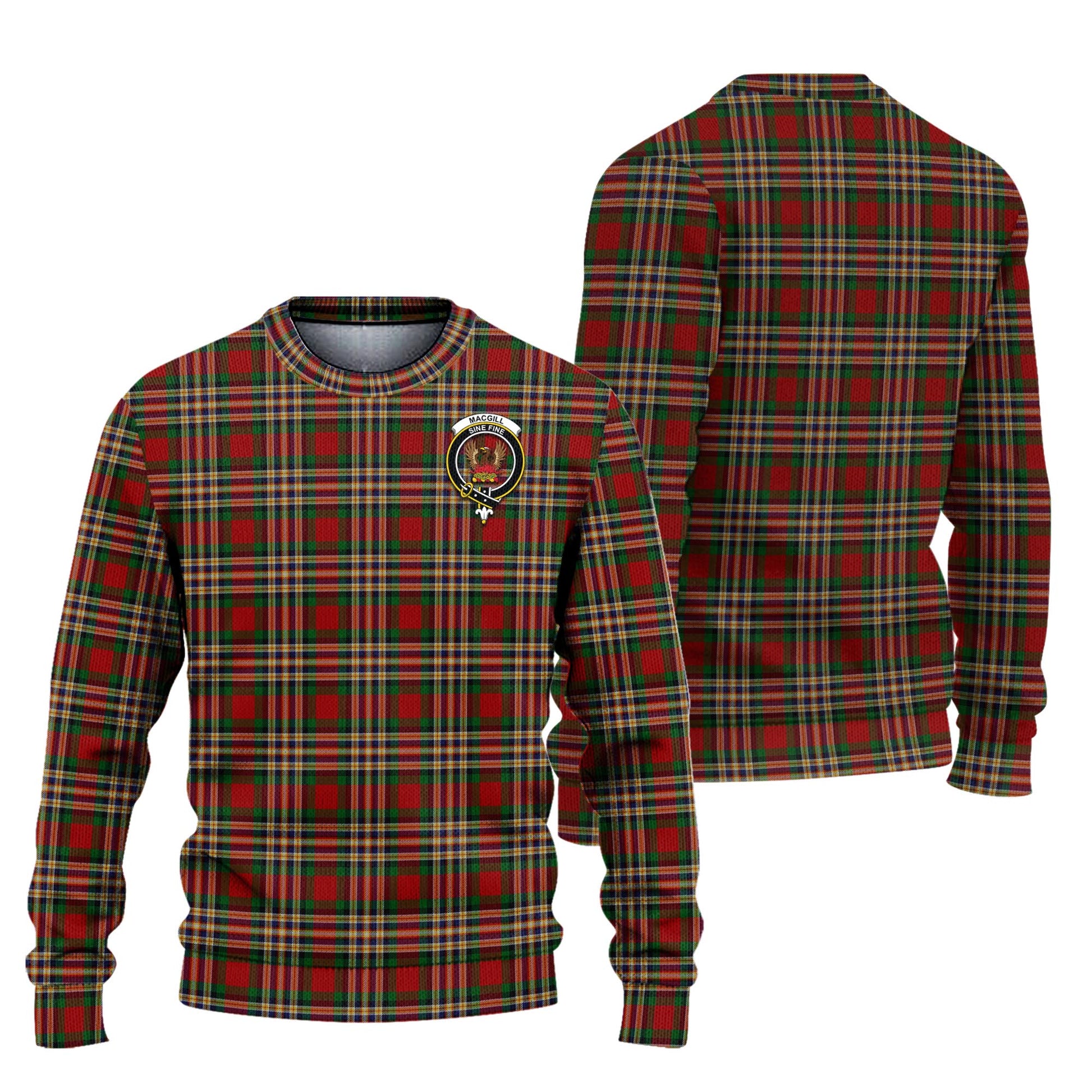 MacGill (MakGill) Tartan Ugly Sweater with Family Crest Unisex - Tartan Vibes Clothing