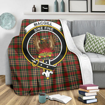 MacGill (MakGill) Tartan Blanket with Family Crest X-Large 59 x 79 inches 150 x 200 cm - Tartan Vibes Clothing