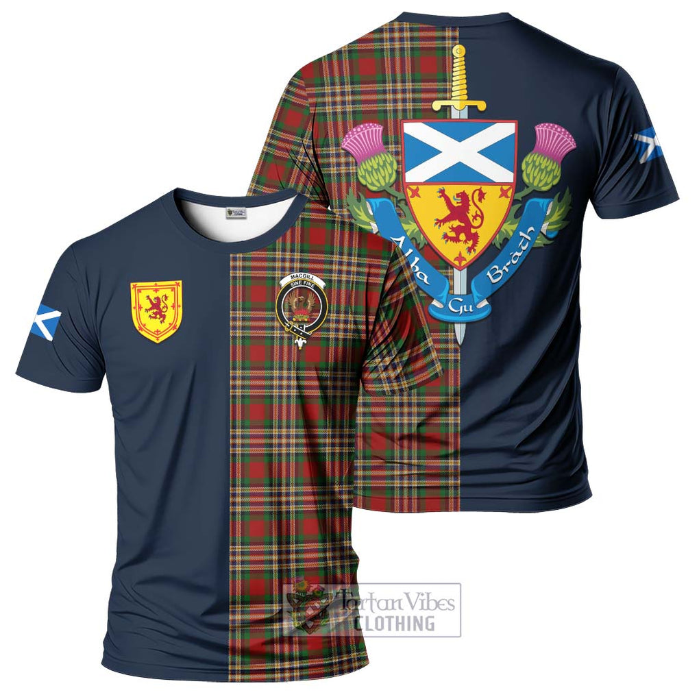 MacGill (MakGill) Tartan T-Shirt Alba with Scottish Lion Royal Arm Half Style Kid's Shirt - Tartan Vibes Clothing