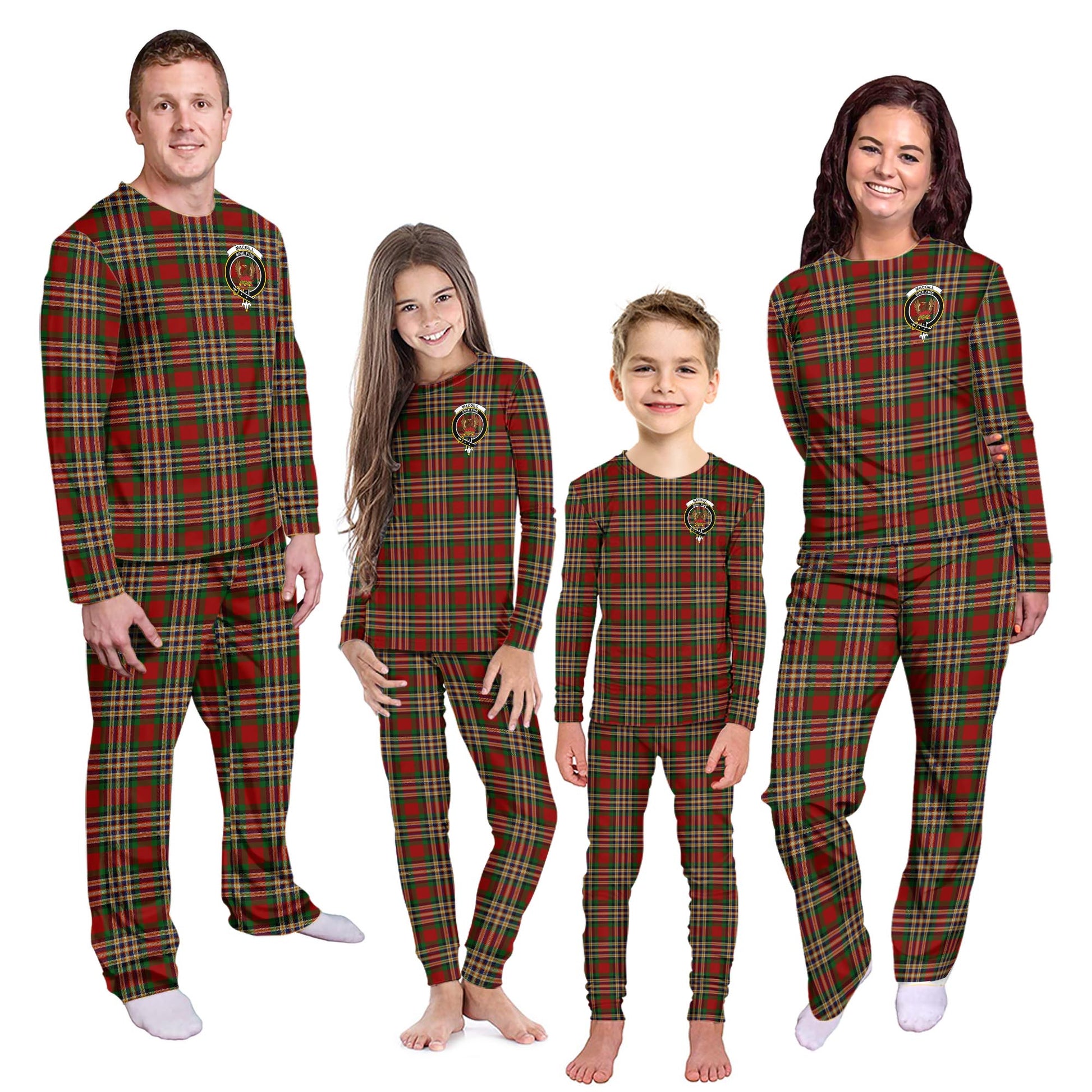 MacGill (MakGill) Tartan Pajamas Family Set with Family Crest Kid - Tartan Vibes Clothing