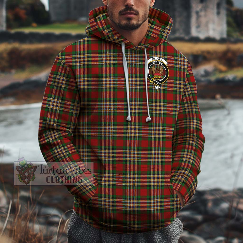 MacGill (MakGill) Tartan Cotton Hoodie with Family Crest Zip Hoodie - Tartan Vibes Clothing