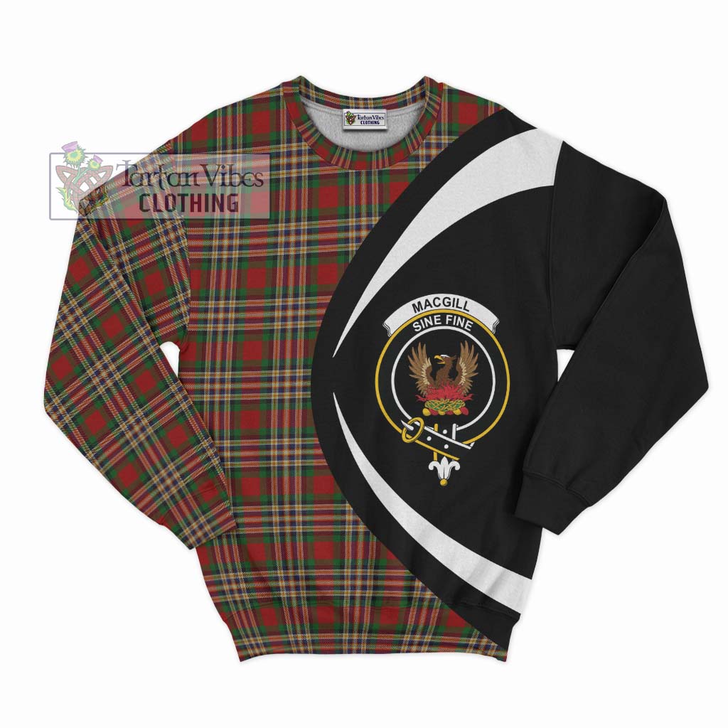 MacGill (MakGill) Tartan Sweatshirt with Family Crest Circle Style Unisex - Tartan Vibes Clothing