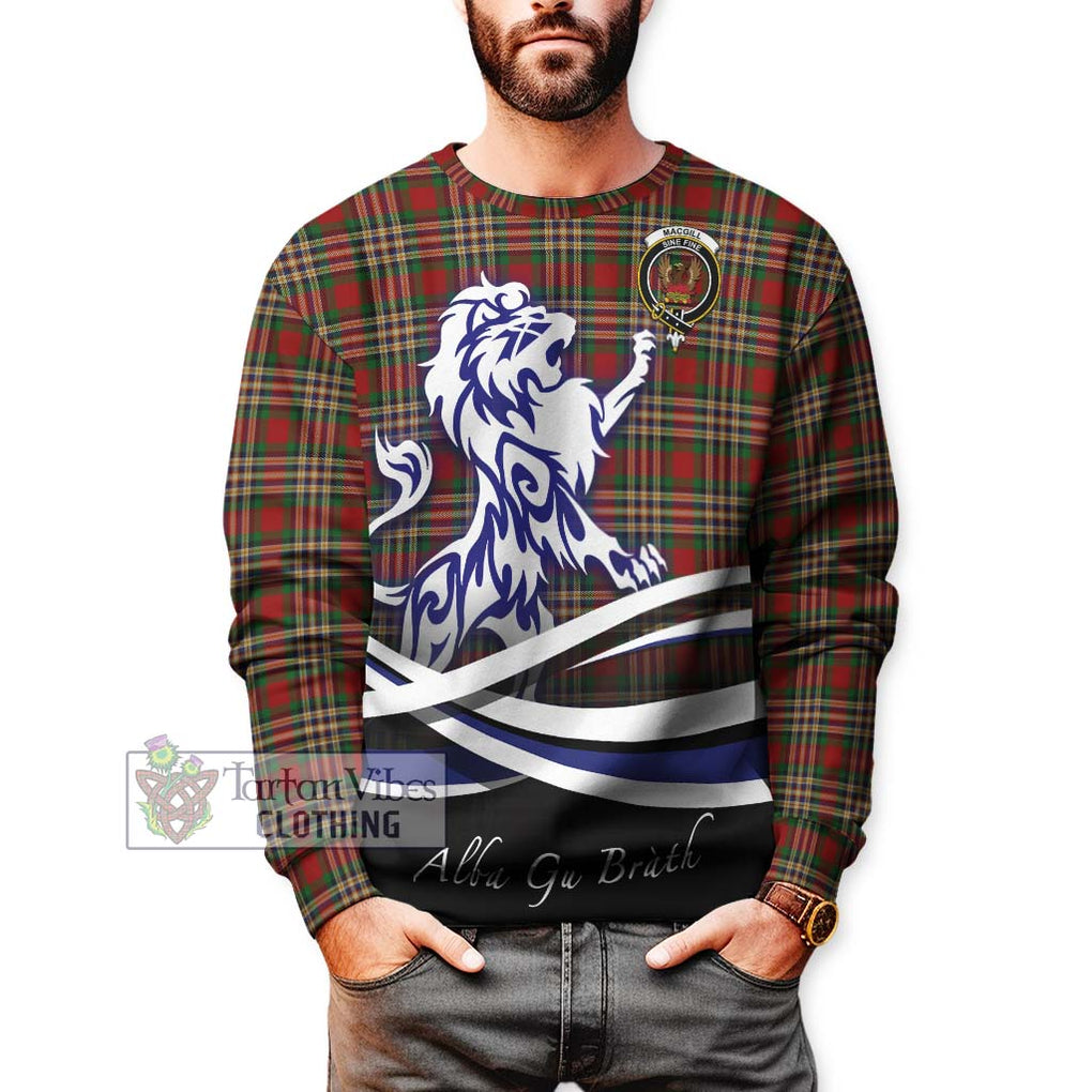 MacGill (MakGill) Tartan Sweatshirt with Alba Gu Brath Regal Lion Emblem Unisex - Tartan Vibes Clothing