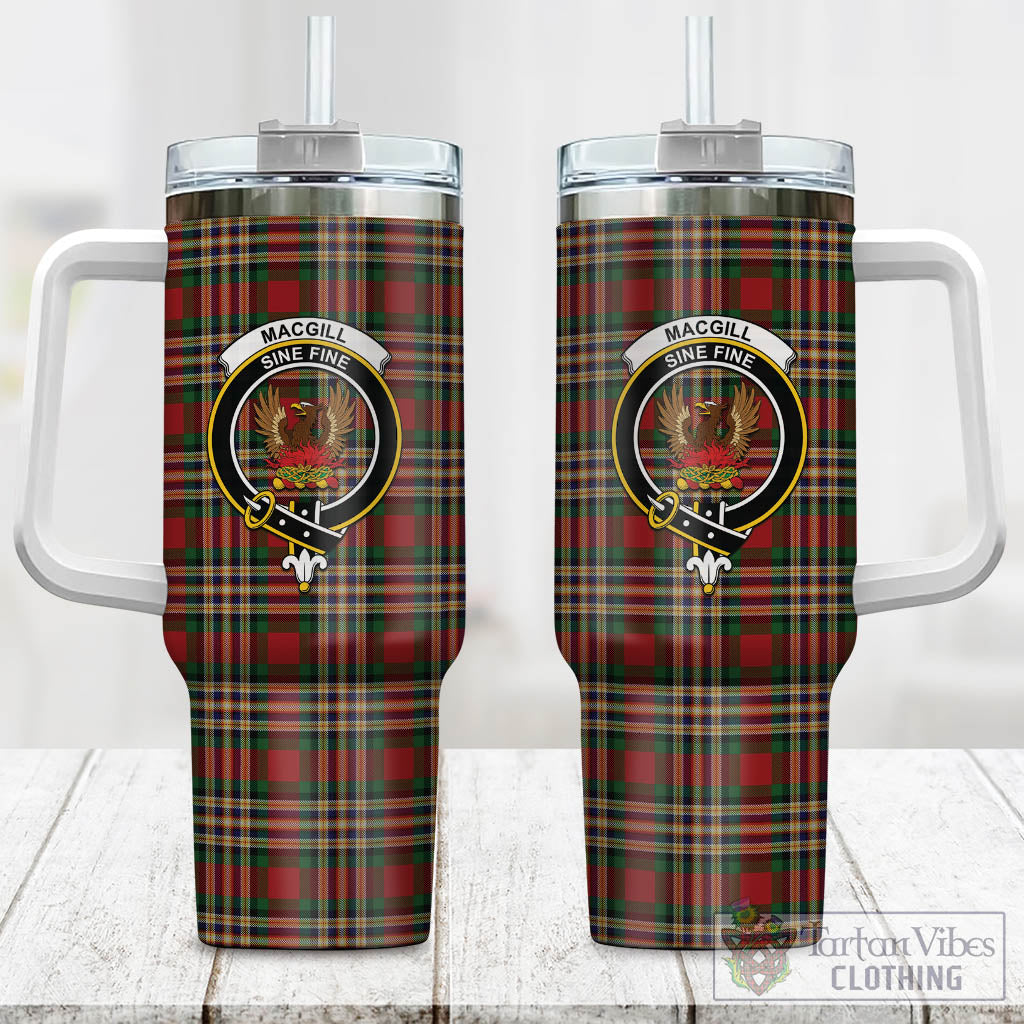 MacGill (MakGill) Tartan Tumbler with Handle with Family Crest One Size 40 OZ - Tartan Vibes Clothing