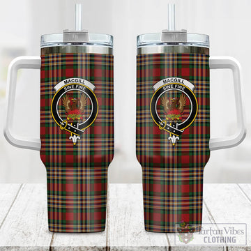 MacGill (MakGill) Tartan Tumbler with Handle with Family Crest One Size 40 OZ - Tartan Vibes Clothing