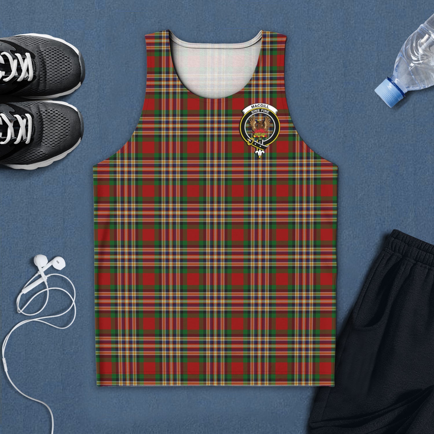MacGill (MakGill) Tartan Mens Tank Top with Family Crest 5XL - Tartan Vibes Clothing