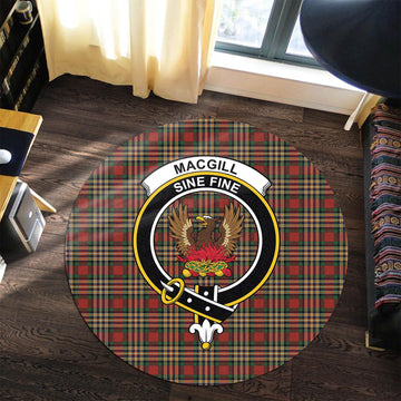 MacGill (MakGill) Tartan Round Rug with Family Crest Premium Round Rug - Tartan Vibes Clothing