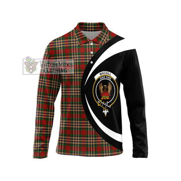 MacGill (MakGill) Tartan Long Sleeve Polo Shirt with Family Crest Circle Style Unisex - Tartan Vibes Clothing
