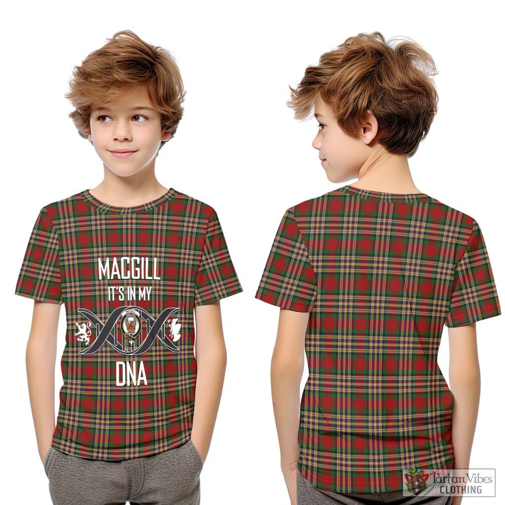 MacGill (MakGill) Tartan Kid T-Shirt with Family Crest DNA In Me Style Youth XL Size14 - Tartan Vibes Clothing
