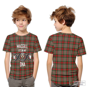 MacGill (MakGill) Tartan Kid T-Shirt with Family Crest DNA In Me Style Youth XL Size14 - Tartan Vibes Clothing