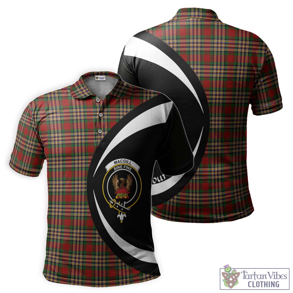 MacGill (MakGill) Tartan Men's Polo Shirt with Family Crest Circle Style Kid - Tartan Vibes Clothing