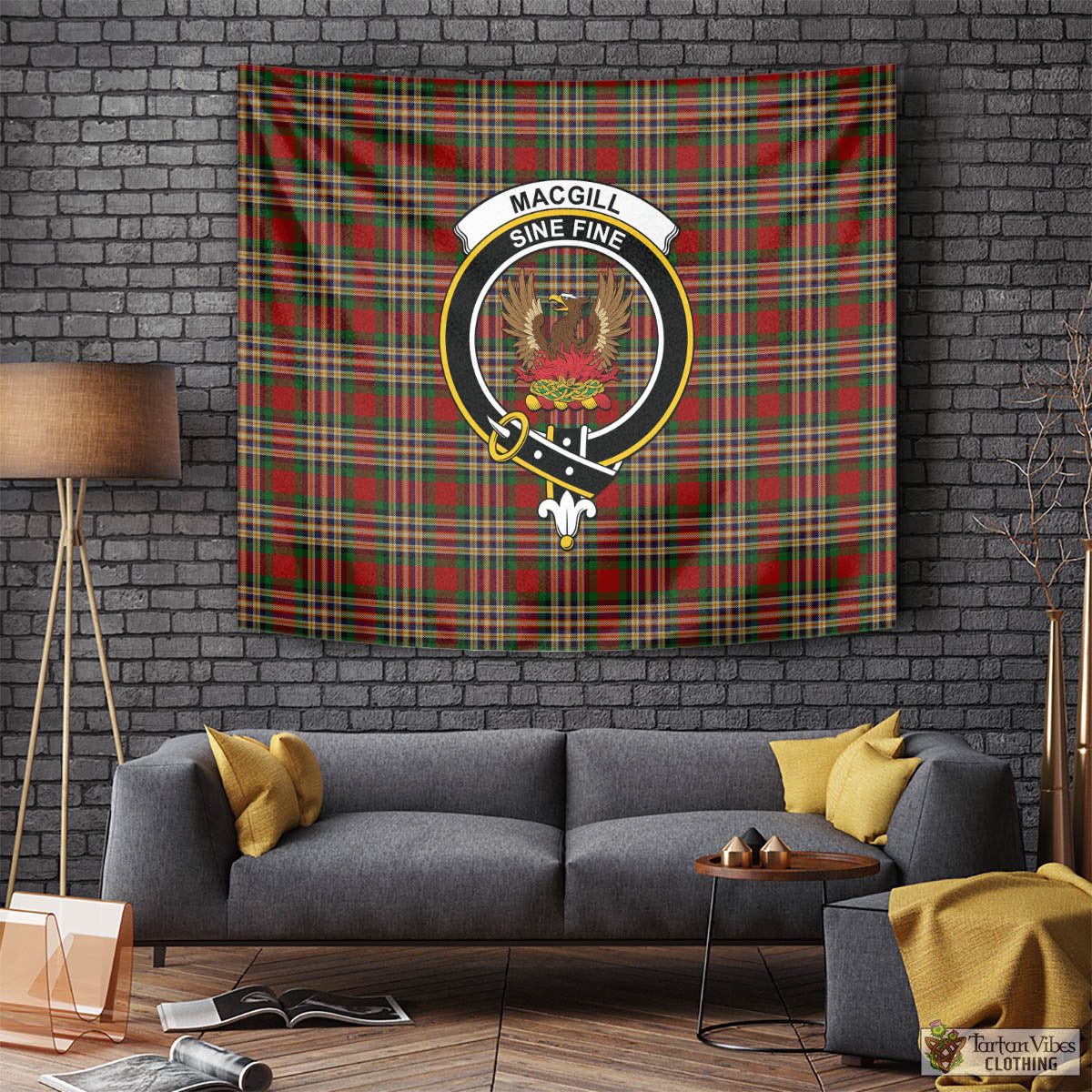 MacGill (MakGill) Tartan Tapestry Wall Hanging and Home Decor for Room with Family Crest Tapestry - Tartan Vibes Clothing