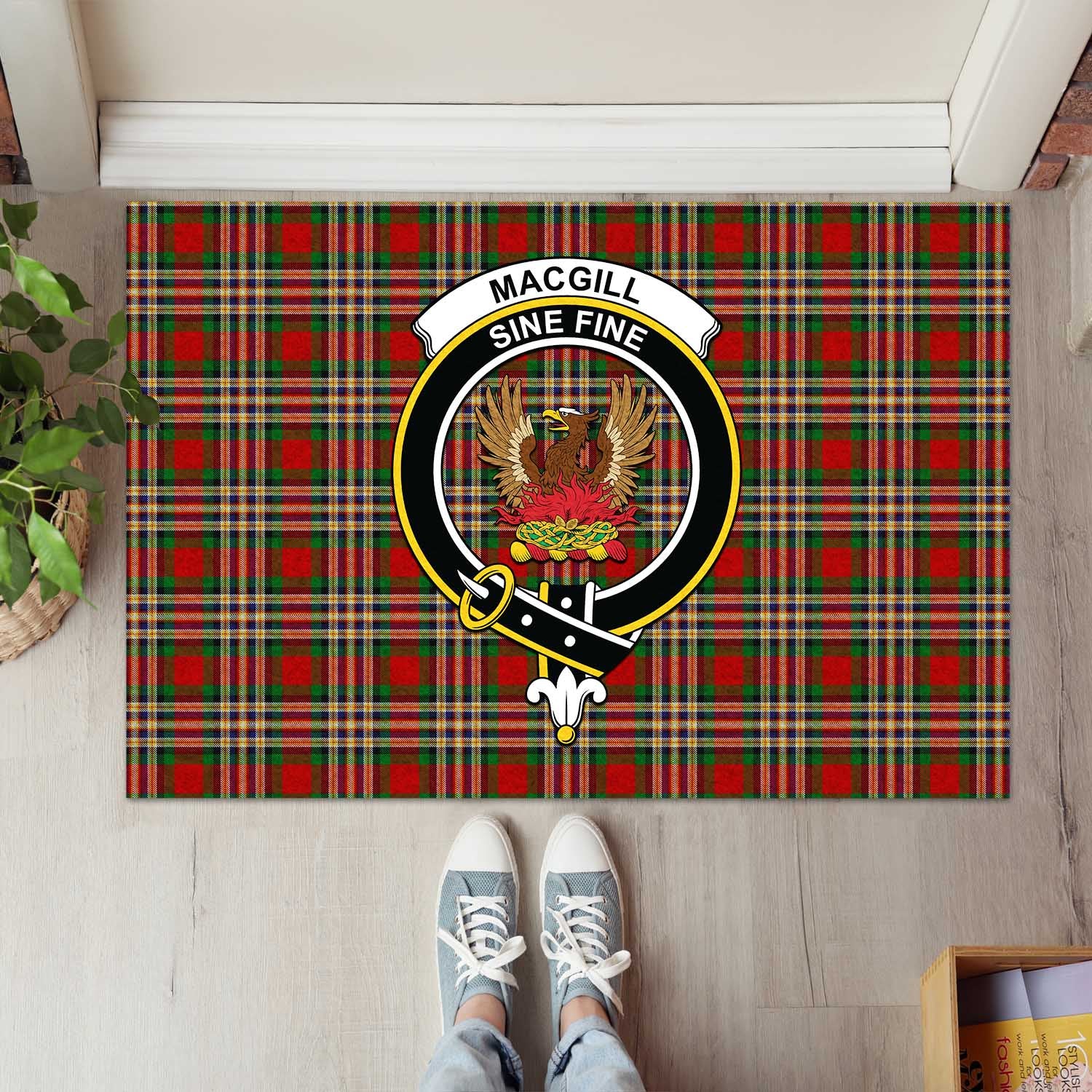 MacGill (MakGill) Tartan Rubber Doormat with Family Crest L 60*90cm - Tartan Vibes Clothing