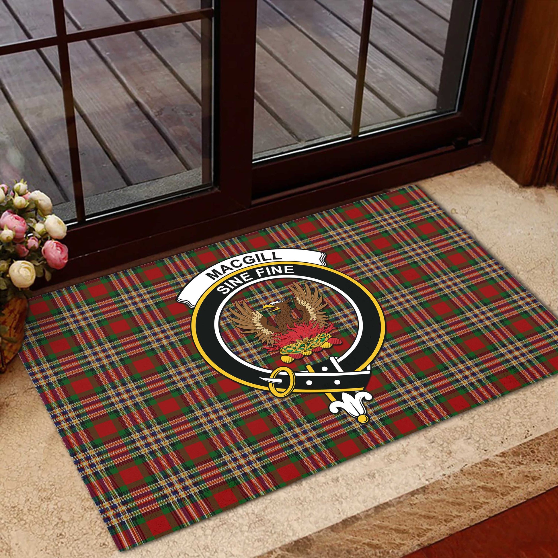 MacGill (MakGill) Tartan Rubber Doormat with Family Crest - Tartan Vibes Clothing