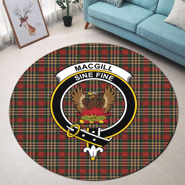 MacGill (MakGill) Tartan Round Rug with Family Crest - Tartan Vibes Clothing