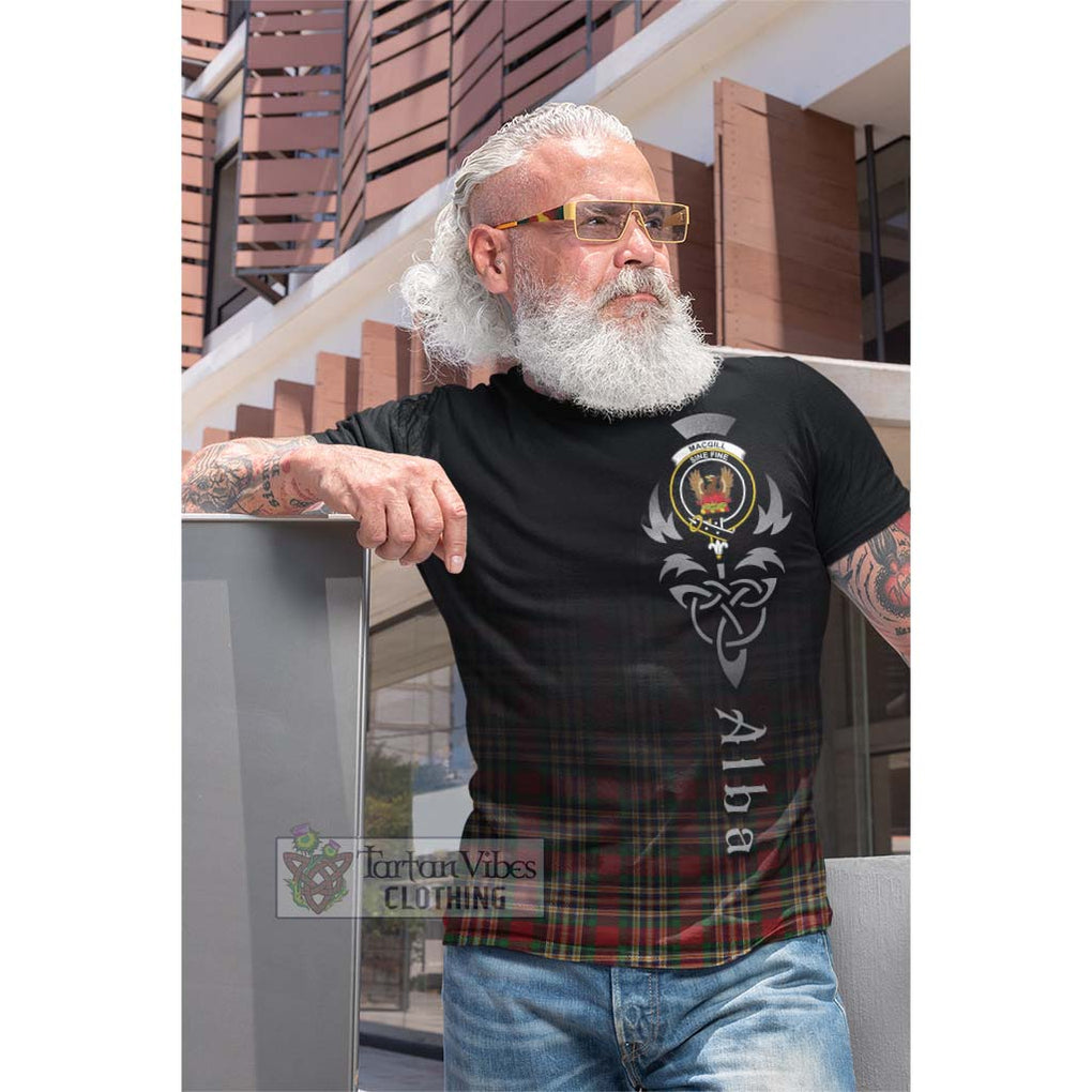 MacGill (MakGill) Tartan Cotton T-shirt Featuring Alba Gu Brath Family Crest Celtic Inspired Men's Shirt - Tartan Vibes Clothing
