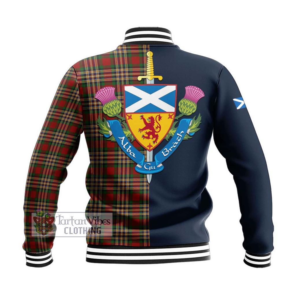 MacGill (MakGill) Tartan Baseball Jacket Alba with Scottish Lion Royal Arm Half Style - Tartan Vibes Clothing