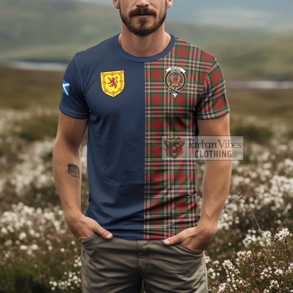 MacGill (MakGill) Tartan T-Shirt Alba with Scottish Lion Royal Arm Half Style - Tartan Vibes Clothing