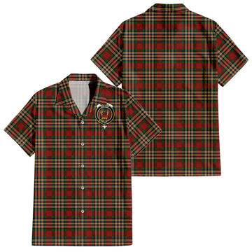 MacGill Tartan Short Sleeve Button Down Shirt with Family Crest