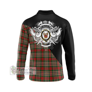 MacGill (MakGill) Tartan Long Sleeve Polo Shirt with Family Crest and Military Logo Style - Tartan Vibes Clothing
