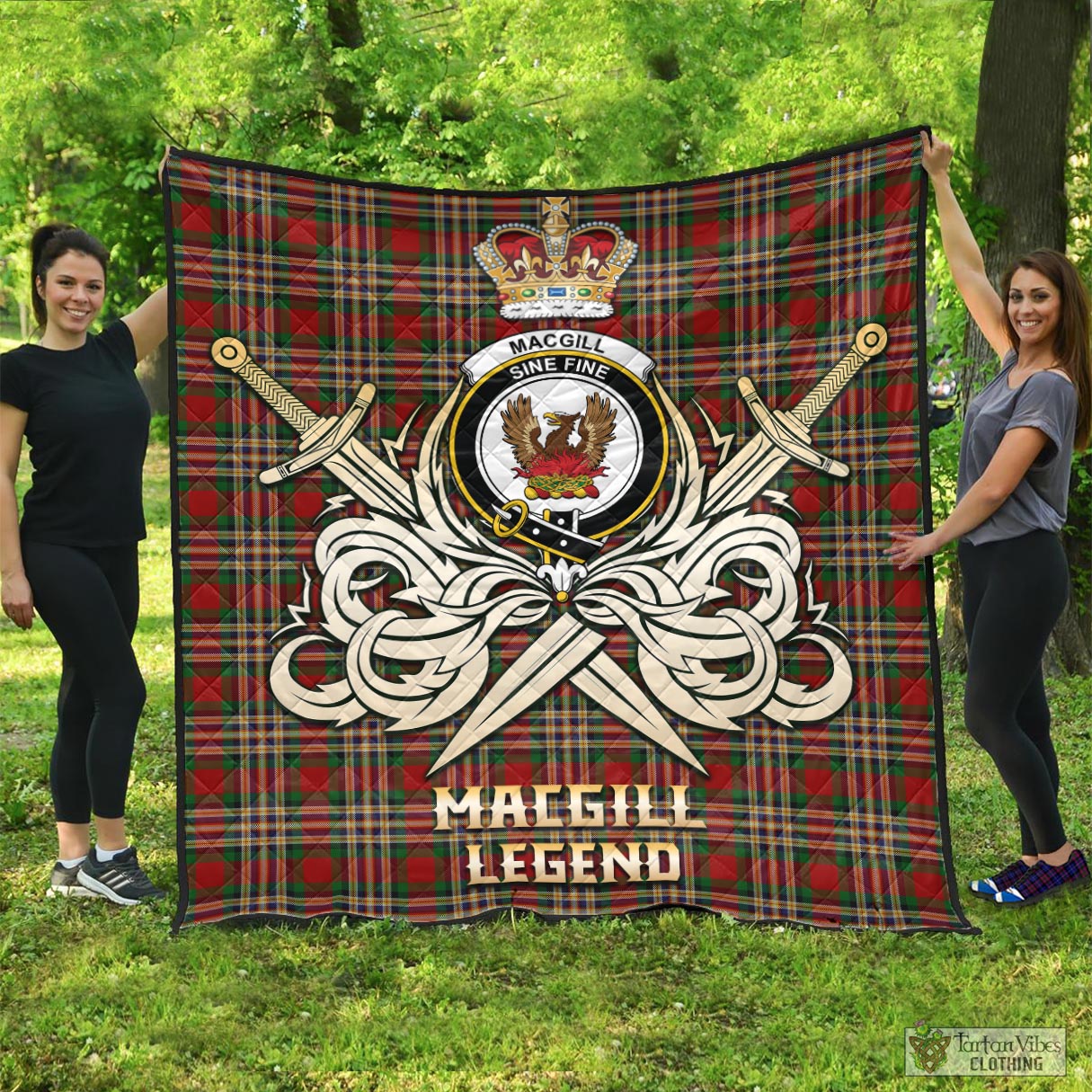 MacGill Modern Tartan Gold Courage Symbol Blanket