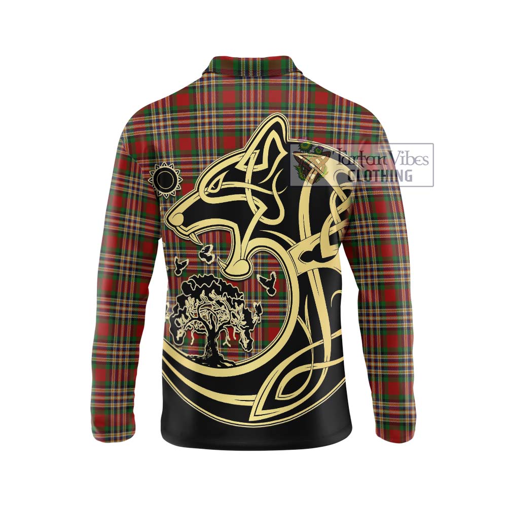 MacGill (MakGill) Tartan Long Sleeve Polo Shirt with Family Crest Celtic Wolf Style - Tartan Vibes Clothing