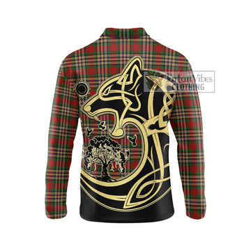 MacGill (MakGill) Tartan Long Sleeve Polo Shirt with Family Crest Celtic Wolf Style - Tartan Vibes Clothing