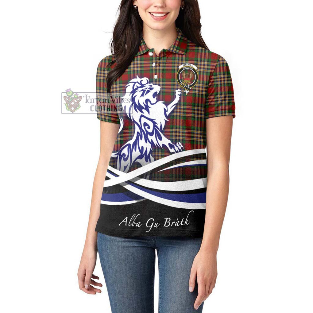 MacGill (MakGill) Tartan Women's Polo Shirt with Alba Gu Brath Regal Lion Emblem - Tartan Vibes Clothing