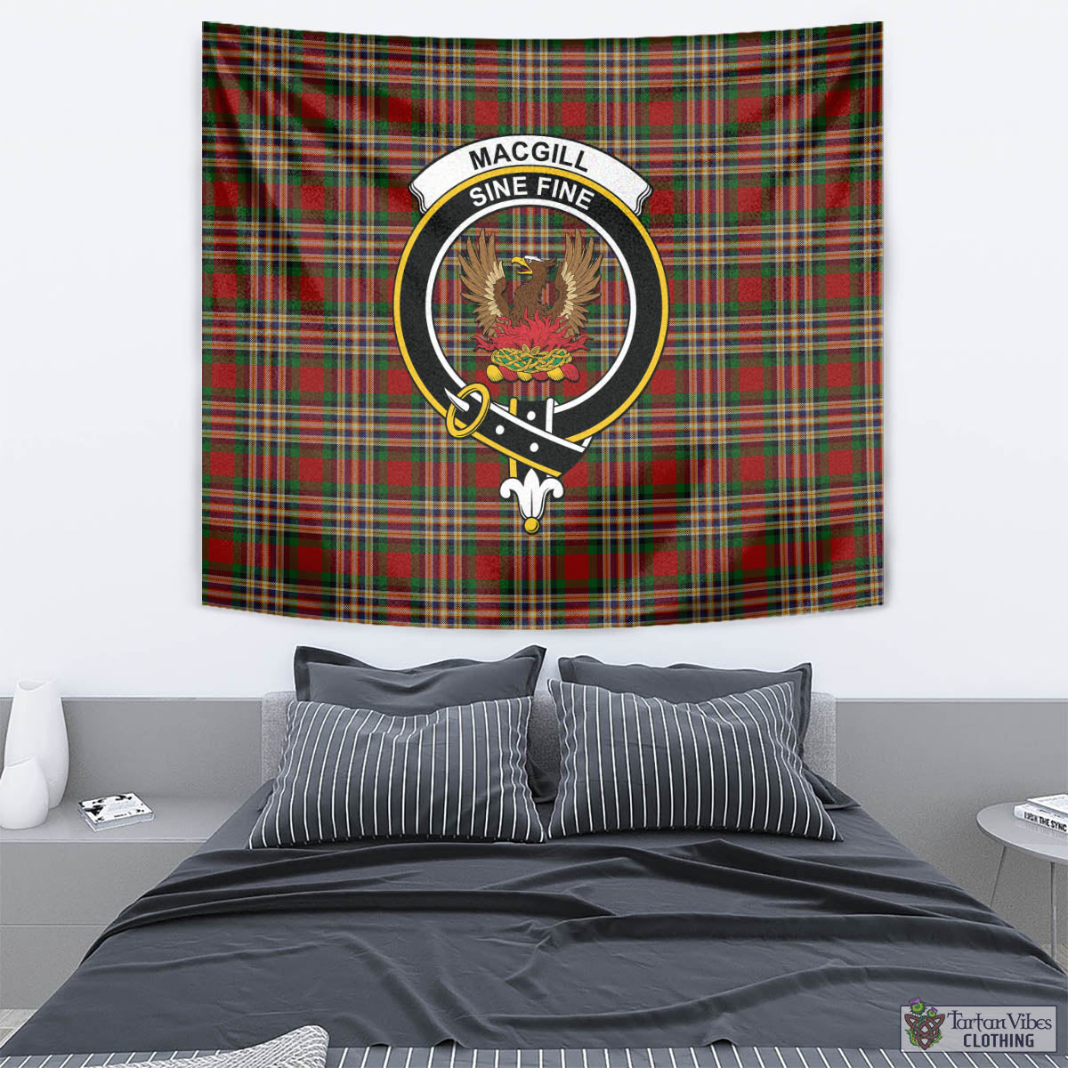 MacGill (MakGill) Tartan Tapestry Wall Hanging and Home Decor for Room with Family Crest - Tartan Vibes Clothing