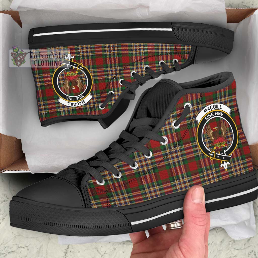 MacGill (MakGill) Tartan High Top Shoes with Family Crest - Tartan Vibes Clothing