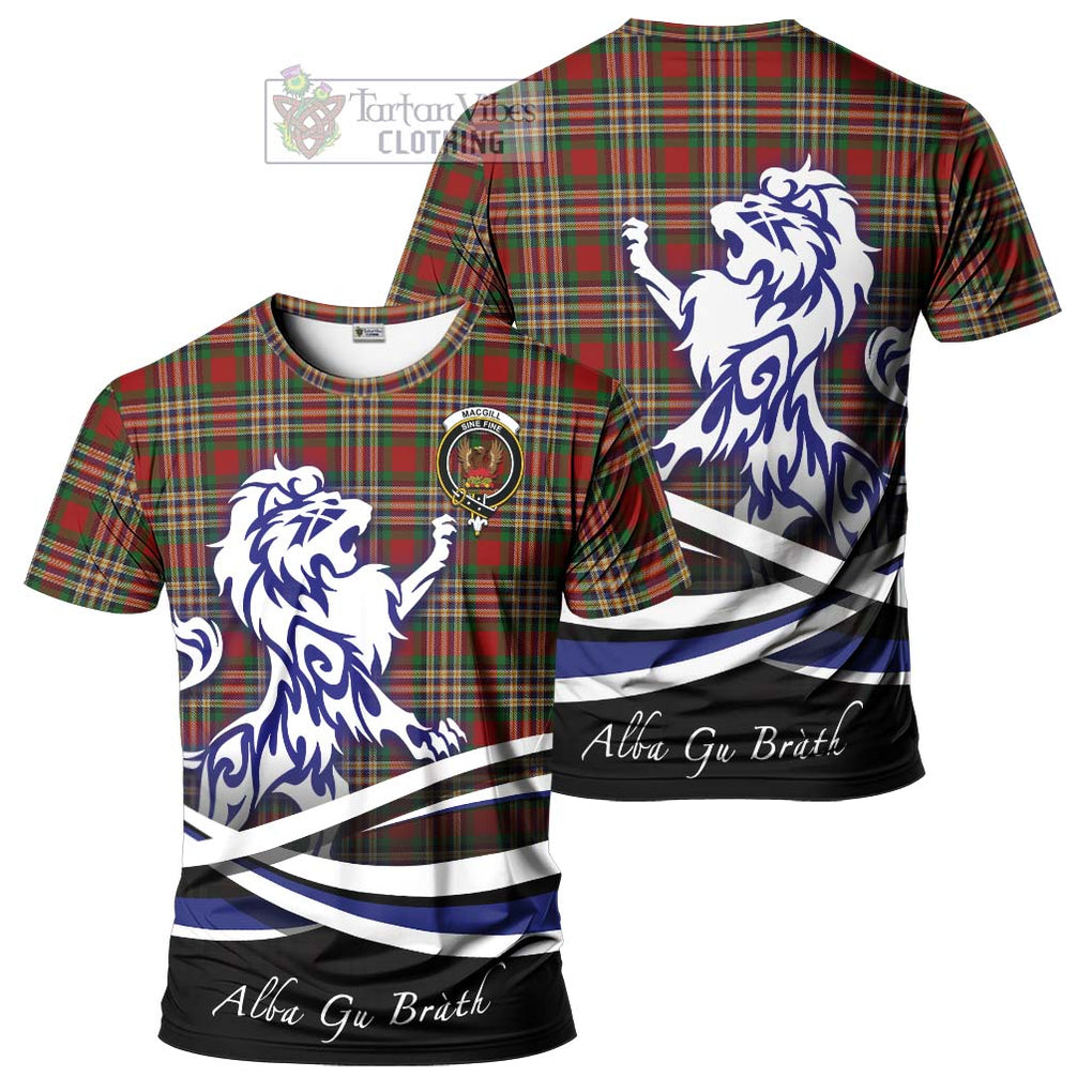 MacGill (MakGill) Tartan Cotton T-shirt with Alba Gu Brath Regal Lion Emblem Women's Shirt - Tartan Vibes Clothing