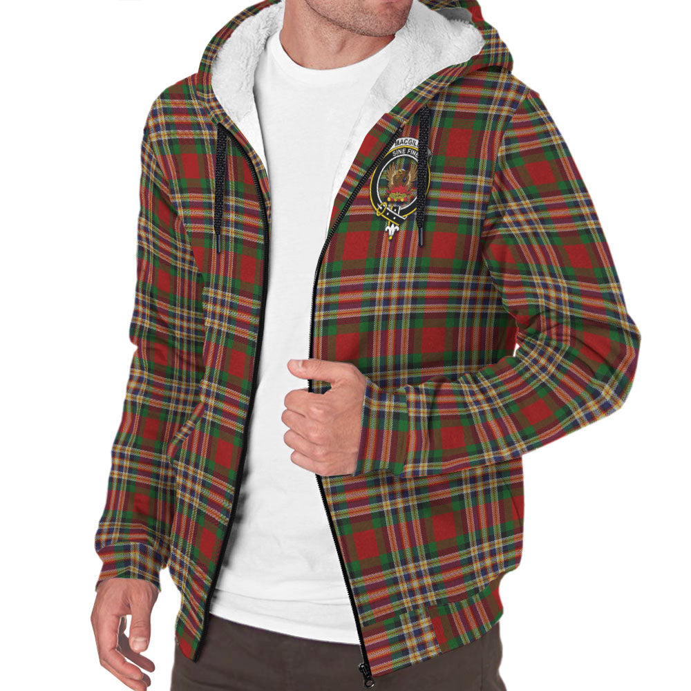 MacGill (MakGill) Tartan Sherpa Hoodie with Family Crest - Tartan Vibes Clothing