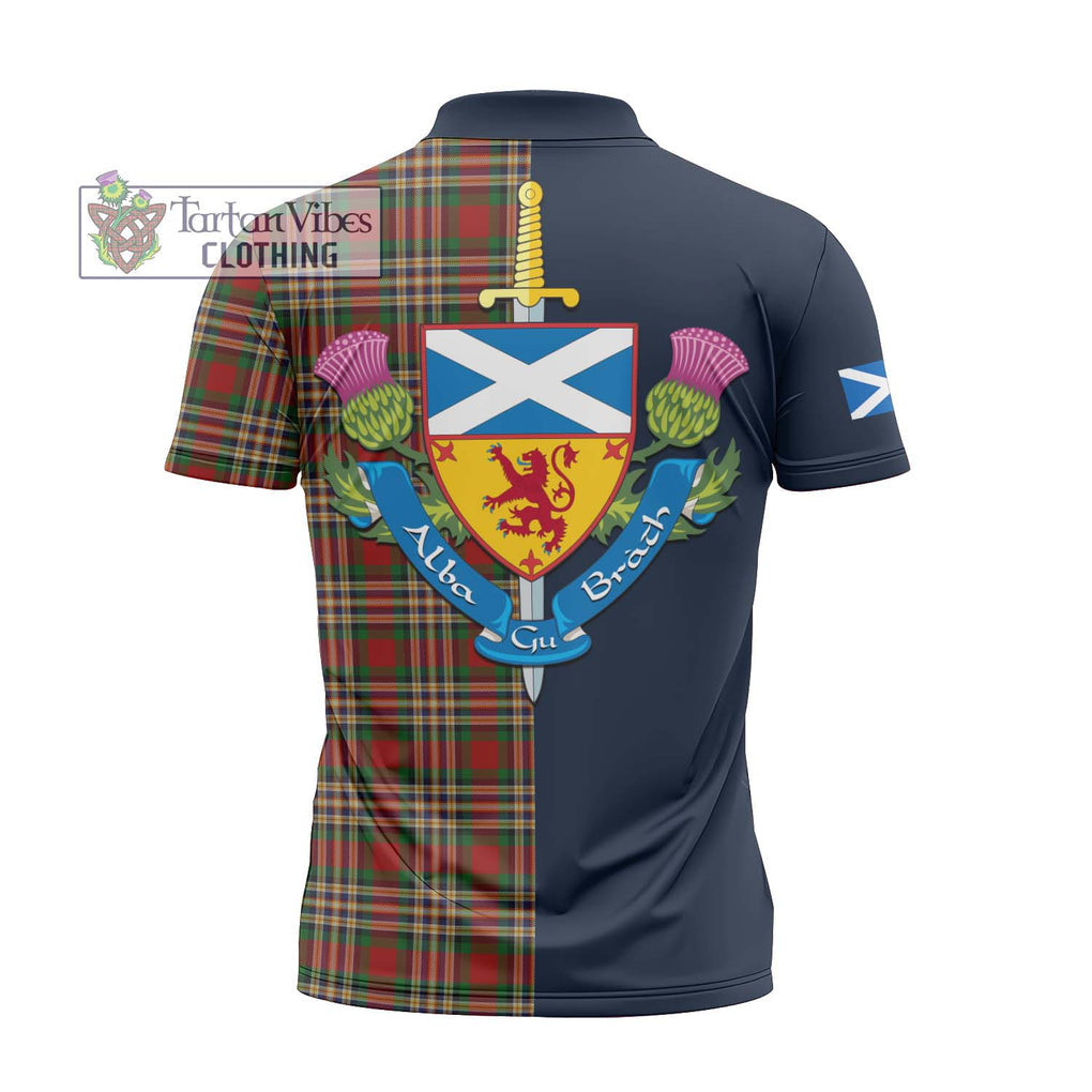 MacGill (MakGill) Tartan Zipper Polo Shirt Alba with Scottish Lion Royal Arm Half Style - Tartan Vibes Clothing