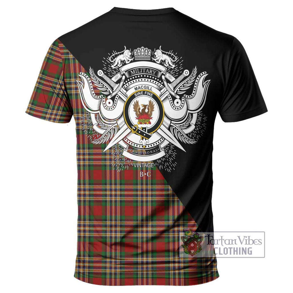 MacGill (MakGill) Tartan T-Shirt with Family Crest and Military Logo Style - Tartan Vibes Clothing