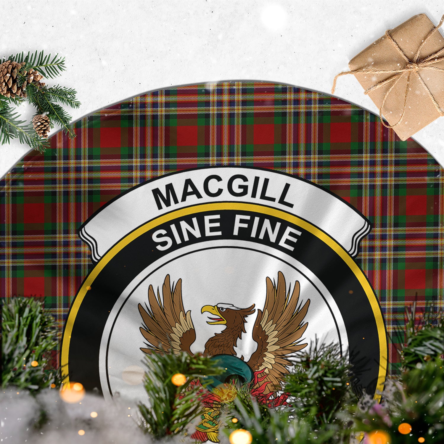 MacGill (MakGill) Tartan Christmas Tree Skirt with Family Crest - Tartan Vibes Clothing
